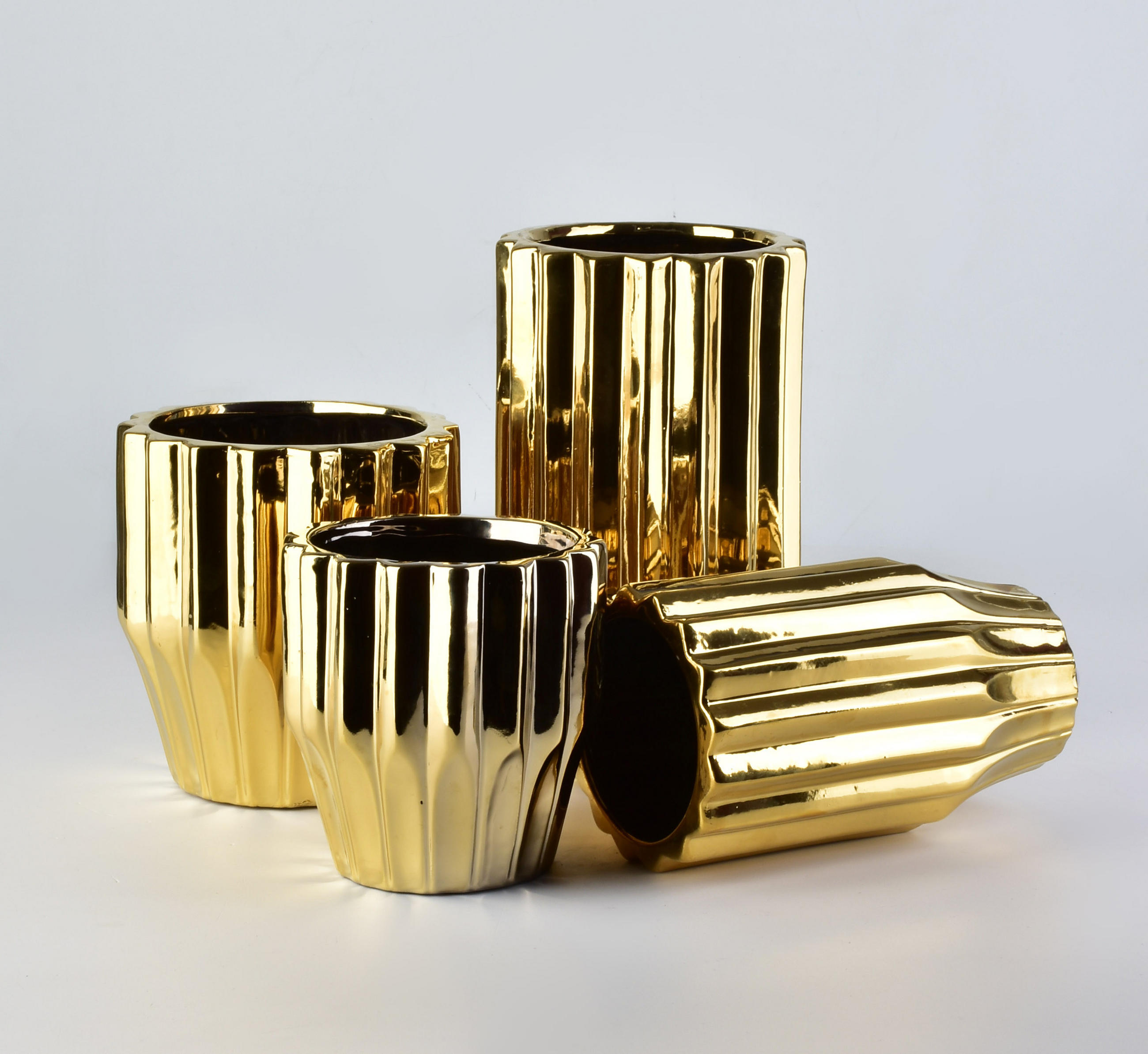 VASE Yvonne Gold 12/12/20 cm Keramik - Goldfarben, Keramik (20cm) - Mondex