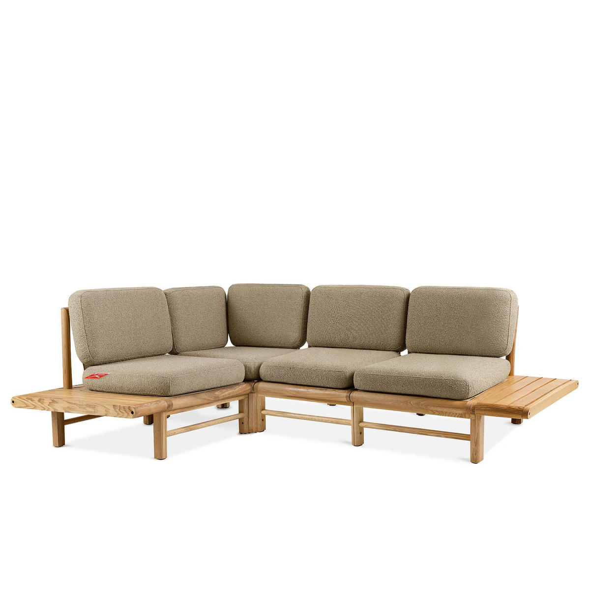 LOUNGESOFA ATREDA links - Beige, Holz/Textil (245/74/175cm) - KONSIMO®