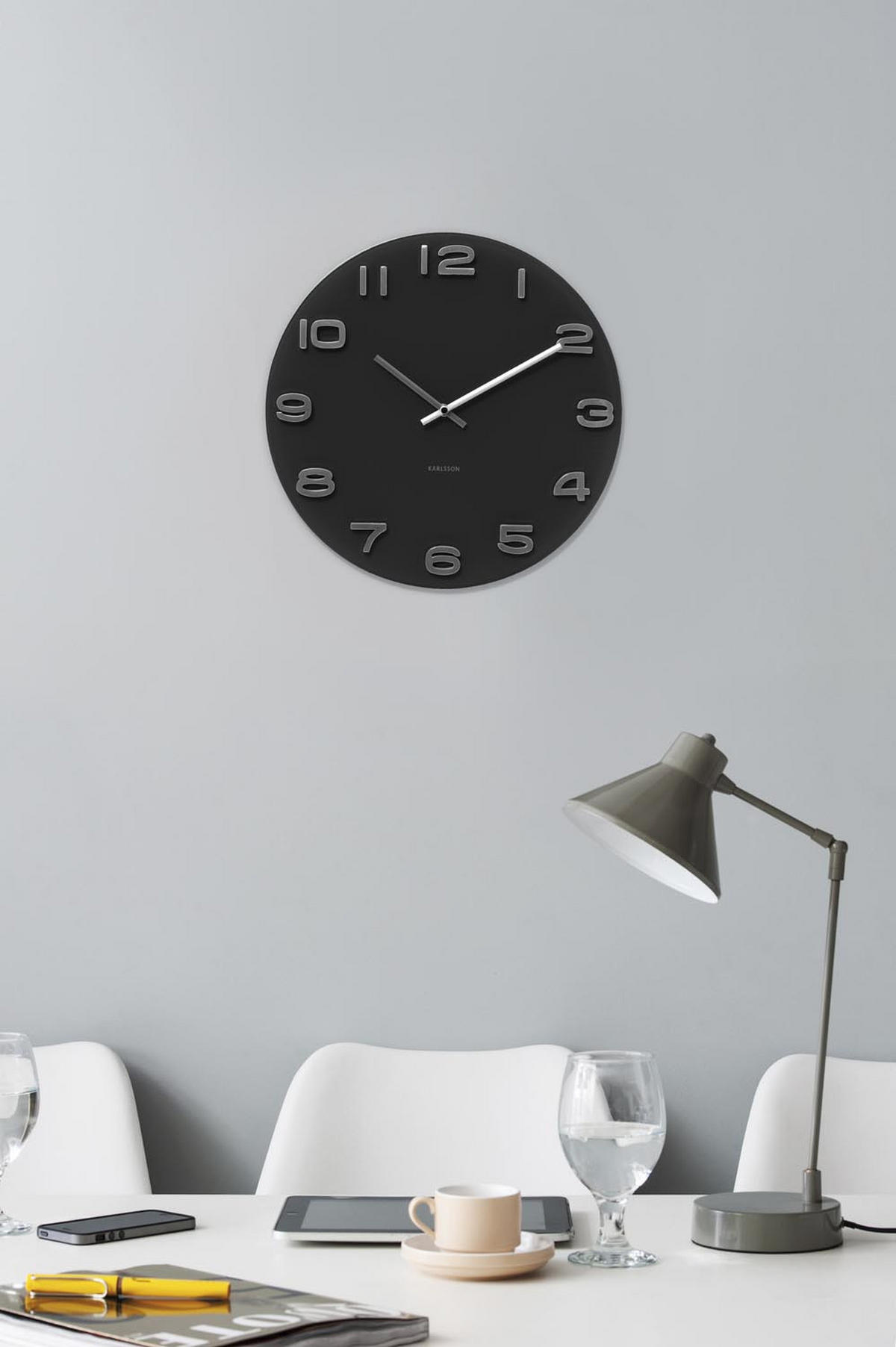 WANDUHR Vintage Ø35 cm - Schwarz, Glas (35/35/4cm) - Karlsson