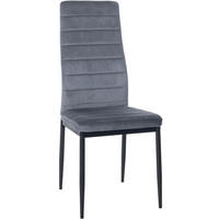 STUHL Samt hellgrau - Hellgrau, Textil/Metall (41.5/99/40cm) - CLP