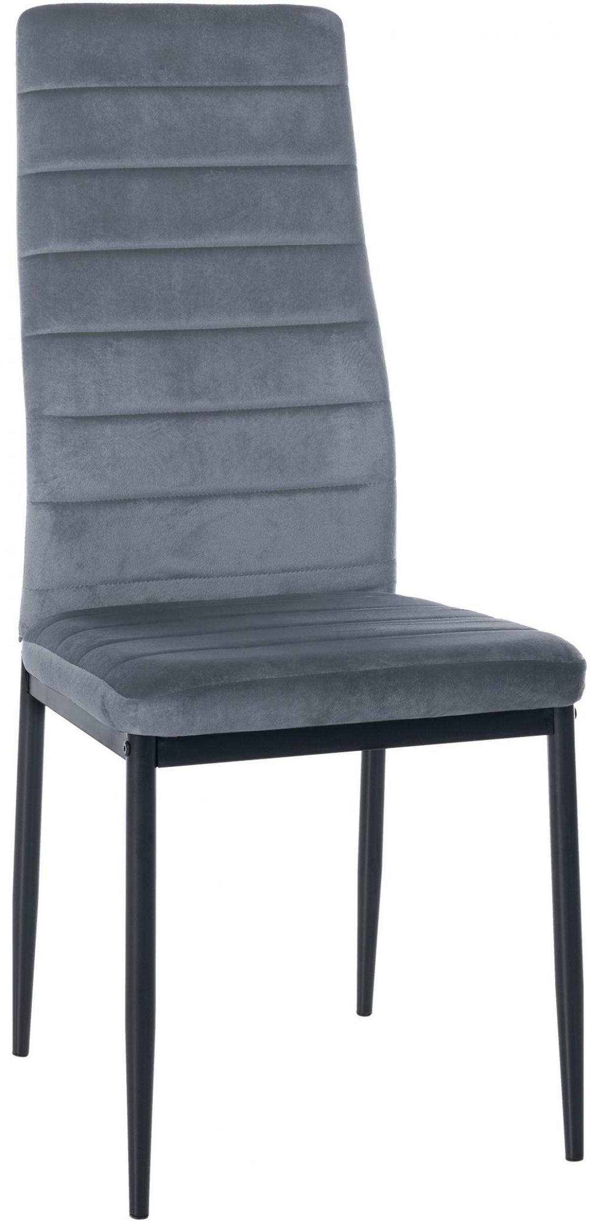 STUHL Samt hellgrau - Hellgrau, Textil/Metall (41.5/99/40cm) - CLP