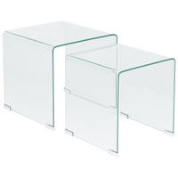 BEISTELLTISCH 2er-Set Rechteckig Transparent Kendall - Transparent, Glas (36/36cm) - Beliani