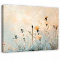 BILDER Blumen Wiese Pastell Modern Wanddekoration Wohnzimmer 60x40 - Beige, Holzwerkstoff (60/40cm) - Wallarena
