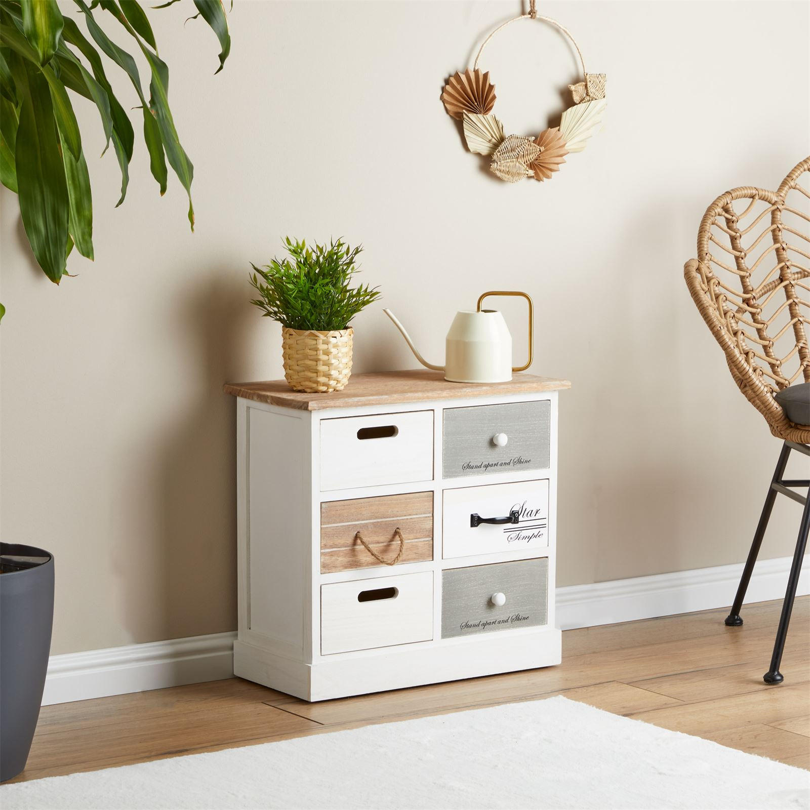 KOMMODE SALVA - Weiß, Holz (54/51/27cm) - CARO-Möbel