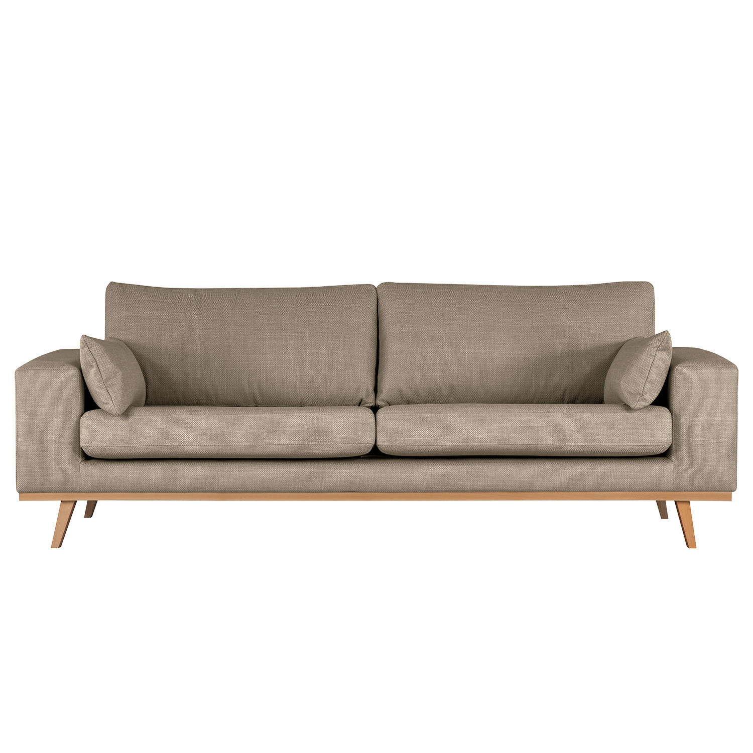 2-SITZER SOFA - Taupe/Buchefarben, Textil (197/81/88cm) - home24