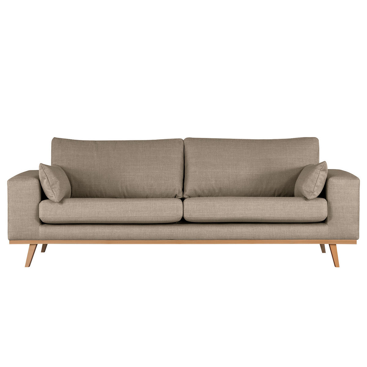 2-SITZER SOFA - Taupe/Buchefarben, Textil (197/81/88cm) - home24