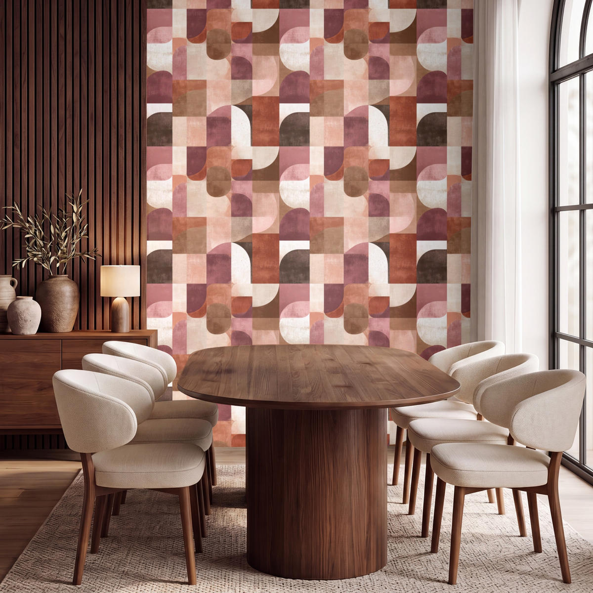 TAPETE - Geometrie - Modern - Retro - 200x280 cm - Multicolor, Papier (200/280cm) - OnlyWow