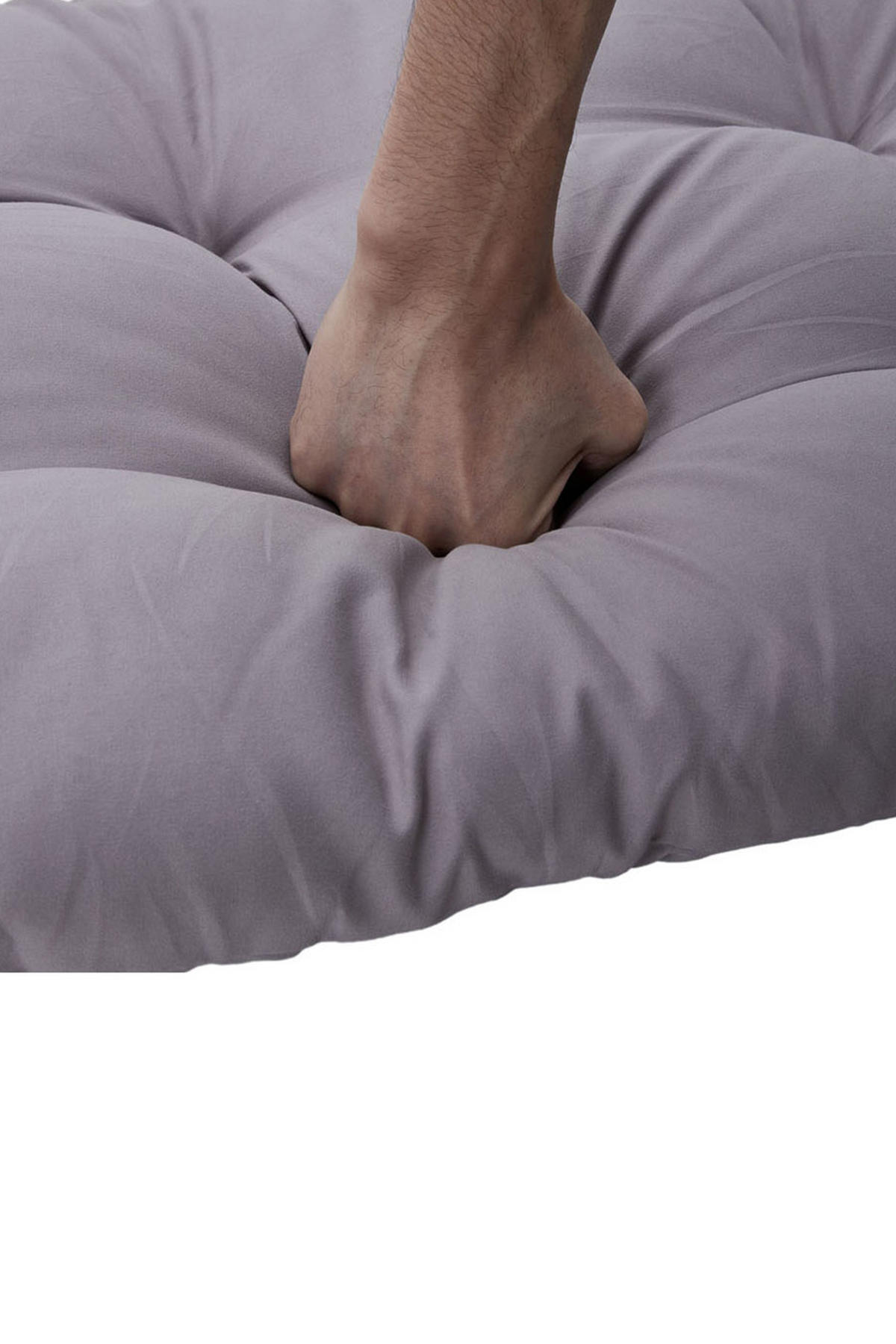 LIEGEKISSEN aus Polyester in Grau Gepolstertes für den Außenbereich 180 cm B x 55 cm - Grau, Textil (55/71/180cm) - Livingandhome