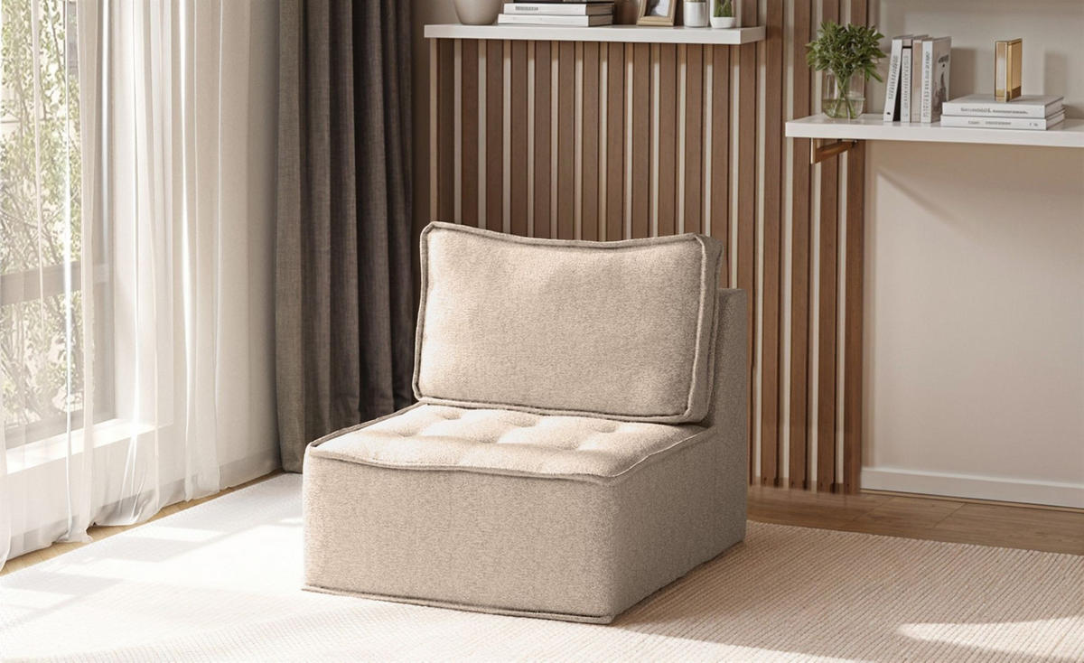 SESSEL Sande Xs In Alpine - Hellbraun, Holzwerkstoff/Textil (80/85/90cm) - Fun Möbel