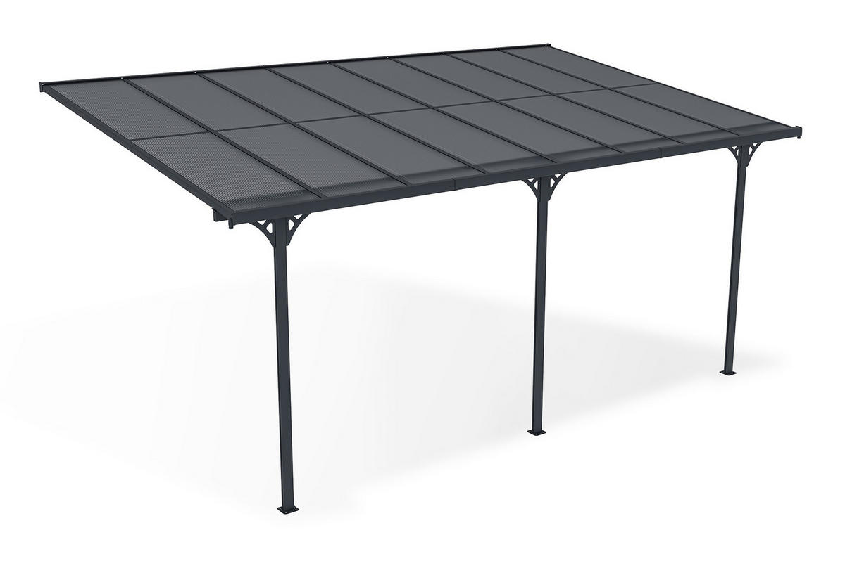 PERGOLA / CARPORT Kleo Grau 5m x 3m - Grau, Metall (495/270/300cm) - Cazeboo