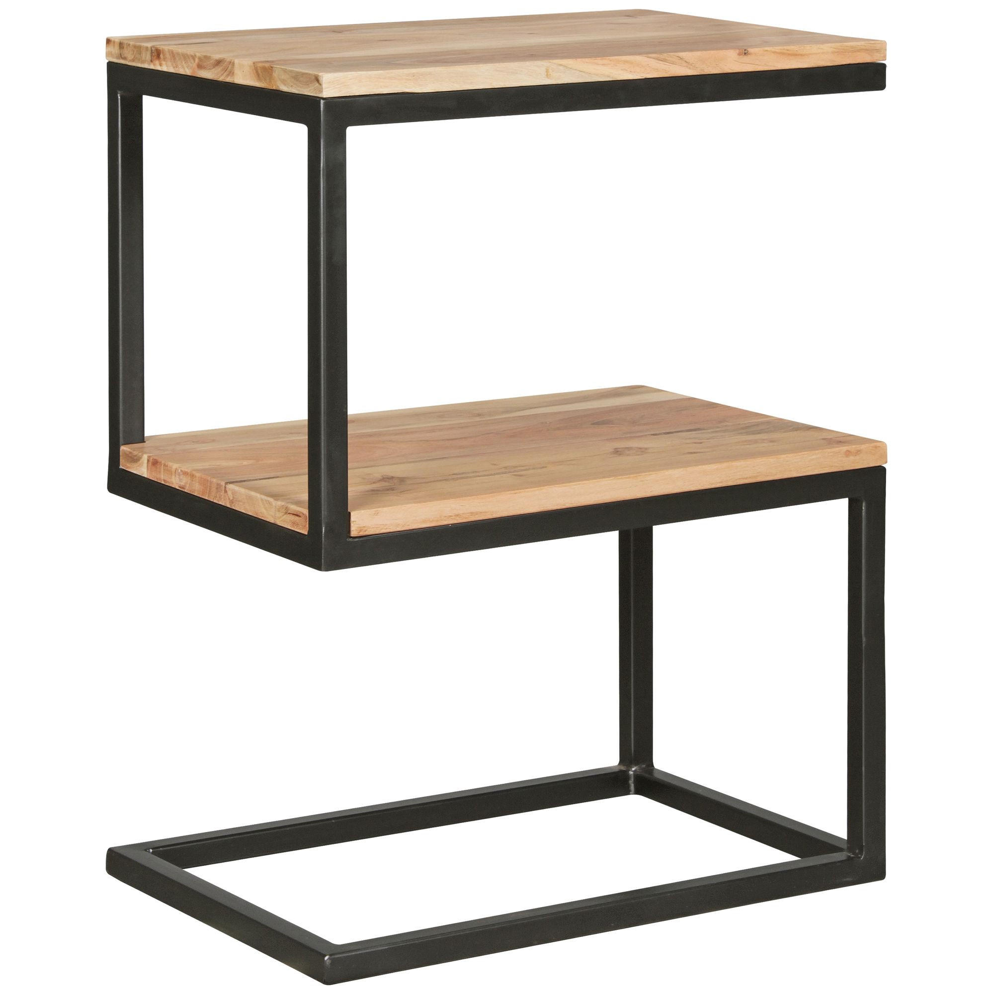 ECKIGER Beistelltisch MEPA S-Design - Akaziefarben, Holz (45/30/60cm) - tinkaro