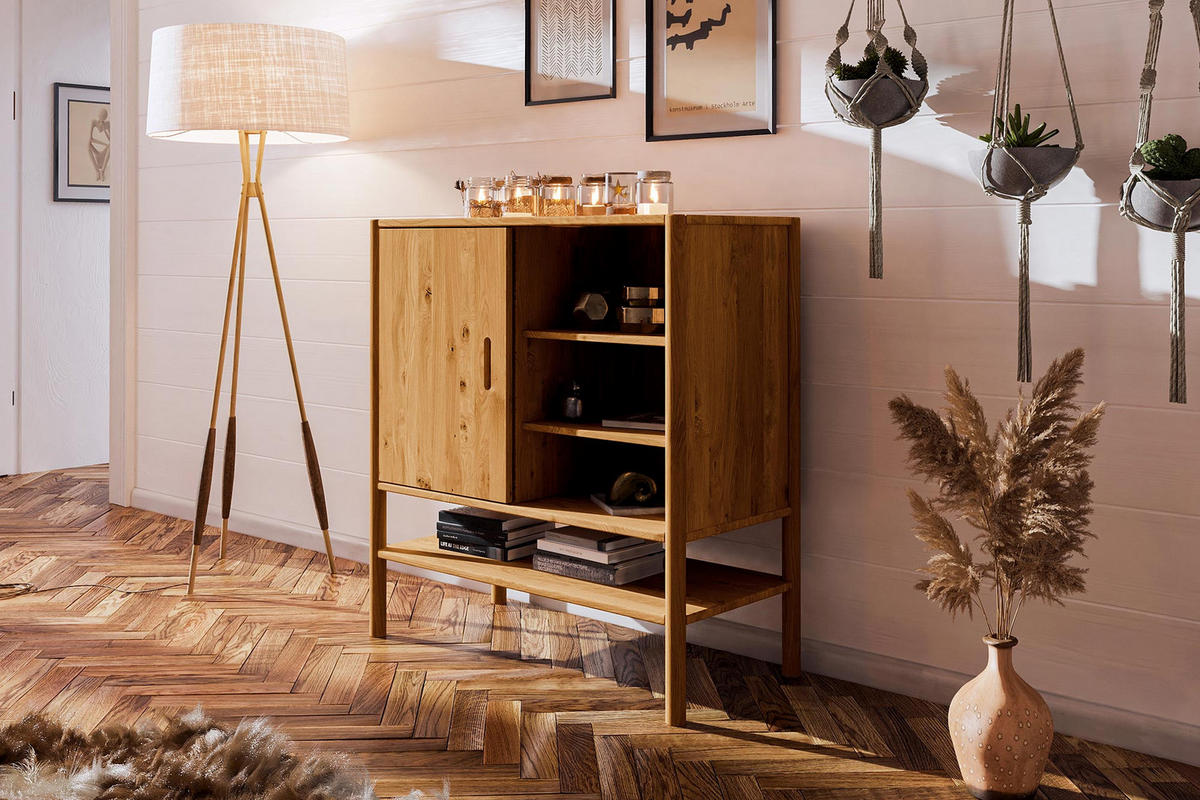KOMMODE INA Wildeiche - Mokka, Holz (97/101/46cm) - byoak