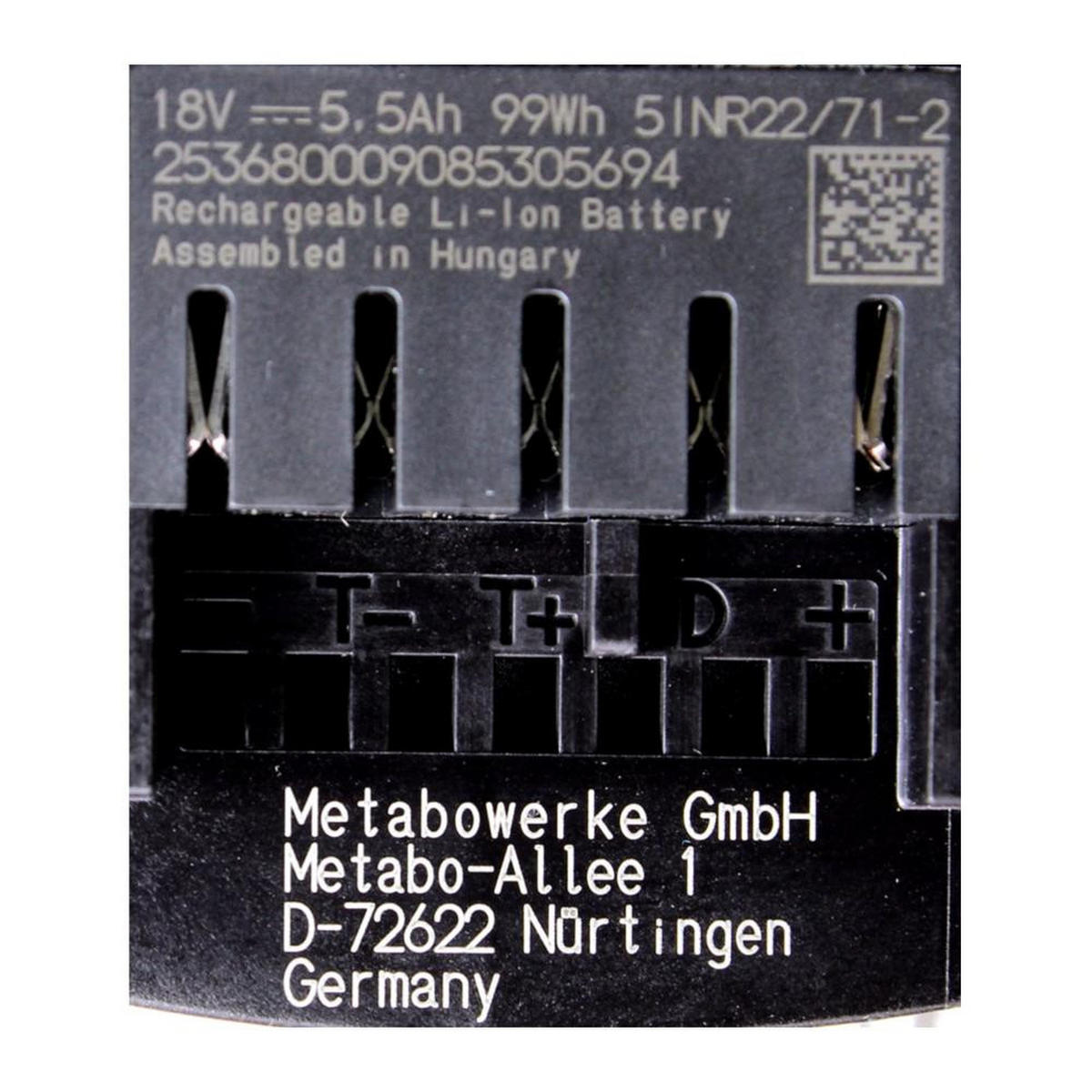 METABO LiHD Akkupack 18 V 5,5 Ah Li-Ion Akku ( 625368000 ) CAS System - Multicolor, Kunststoff (12/80/7cm) - Metabo