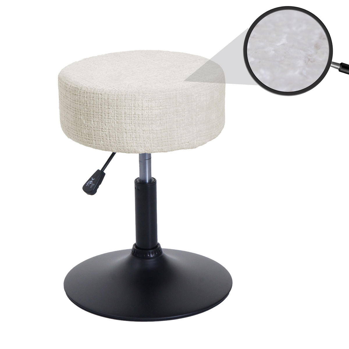 HOCKER Cremeweiß - Weiß, Textil (37/57/37cm) - MCW