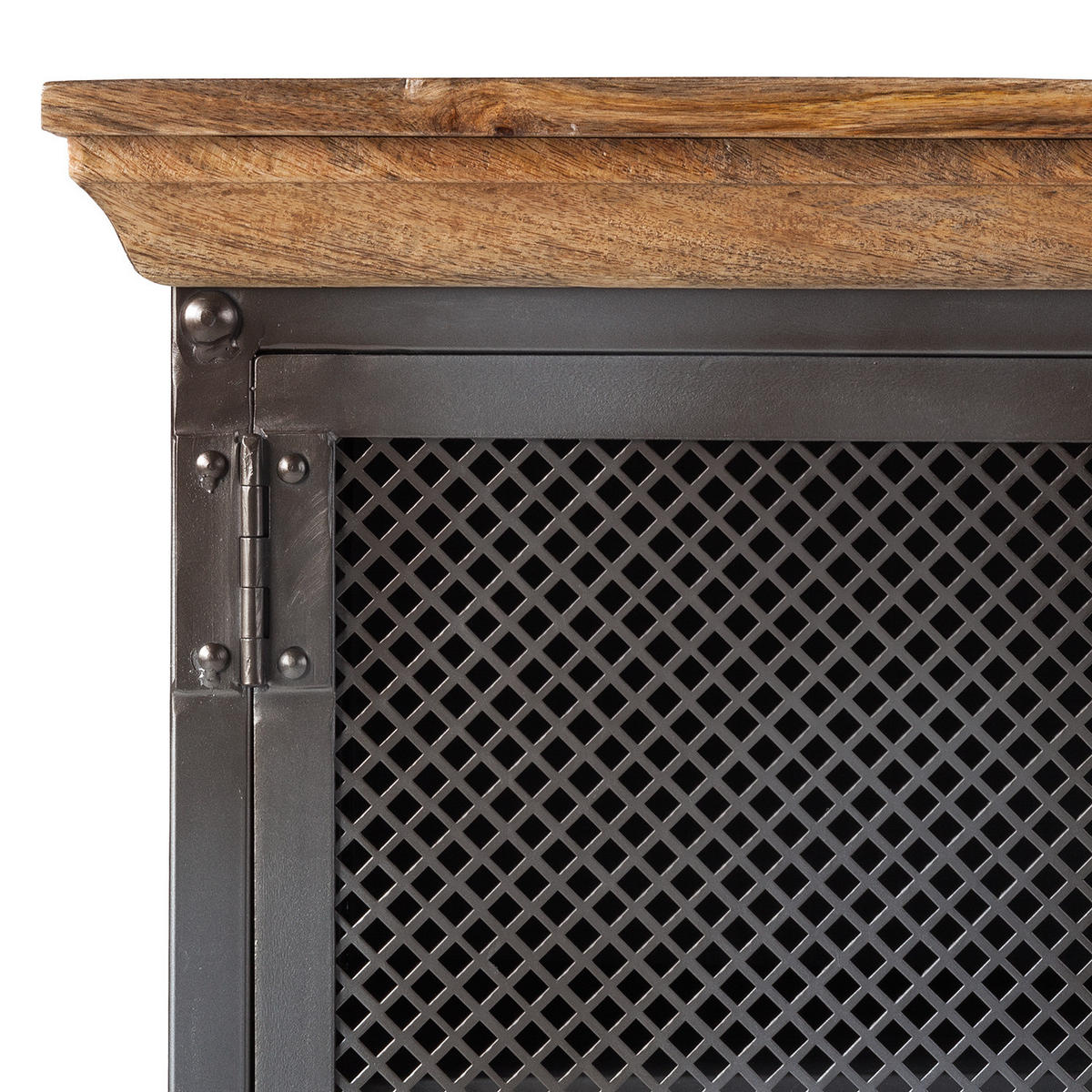 KOMMODE - Mango massiv / Metall - Beige, Holz (88/91/42cm) - home24