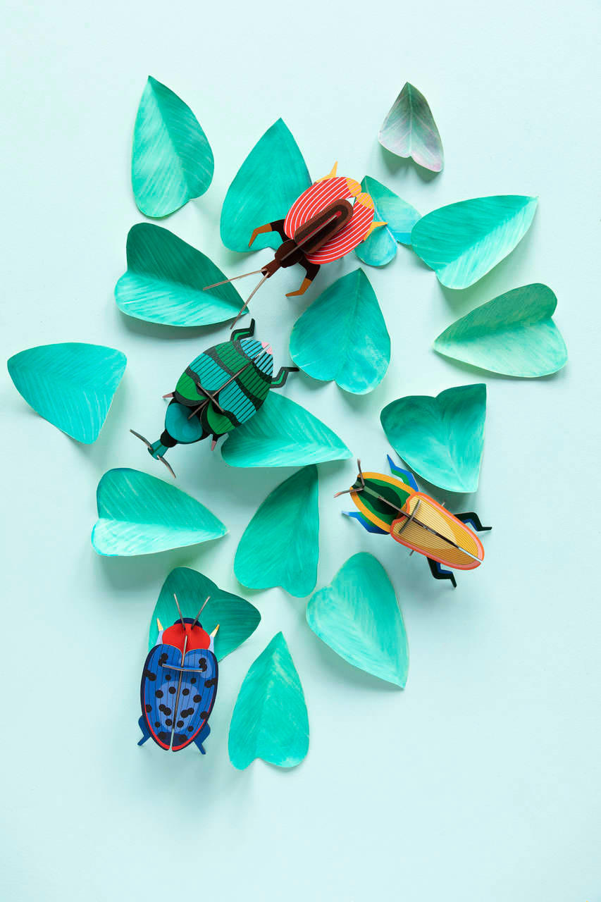 WANDDEKO Rüsselkäfer 7/5 cm - Türkis/Grün, Wellpappe (7/5/16cm) - KUNSTLOFT