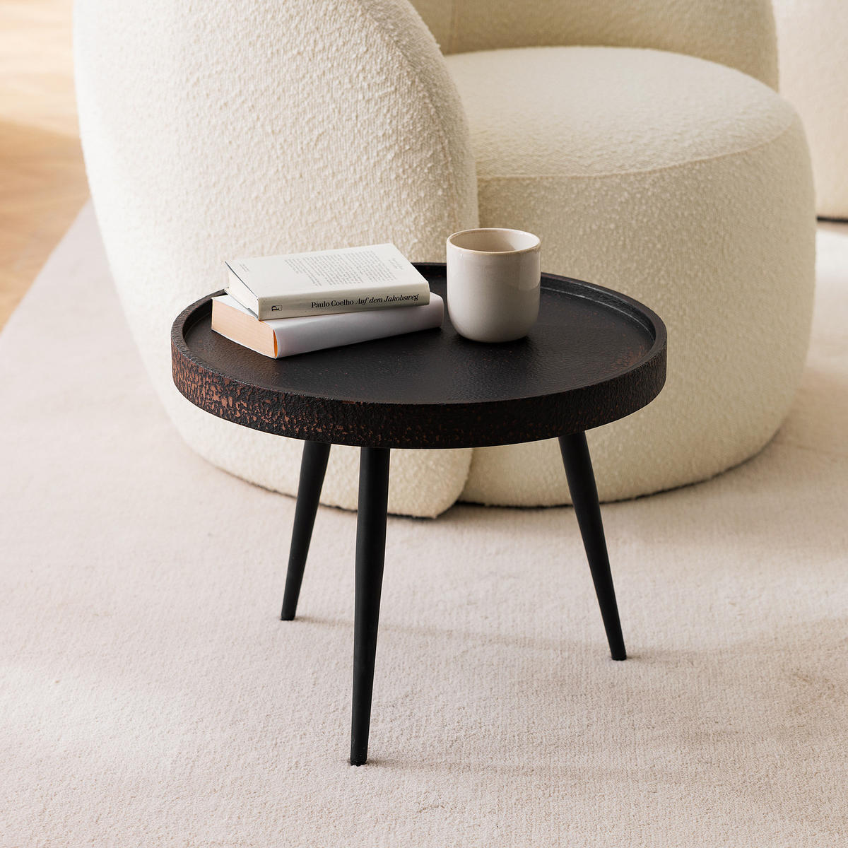 BEISTELLTISCH - Antik Schwarz - Schwarz, Holzwerkstoff/Metall (44/44/34cm) - home24