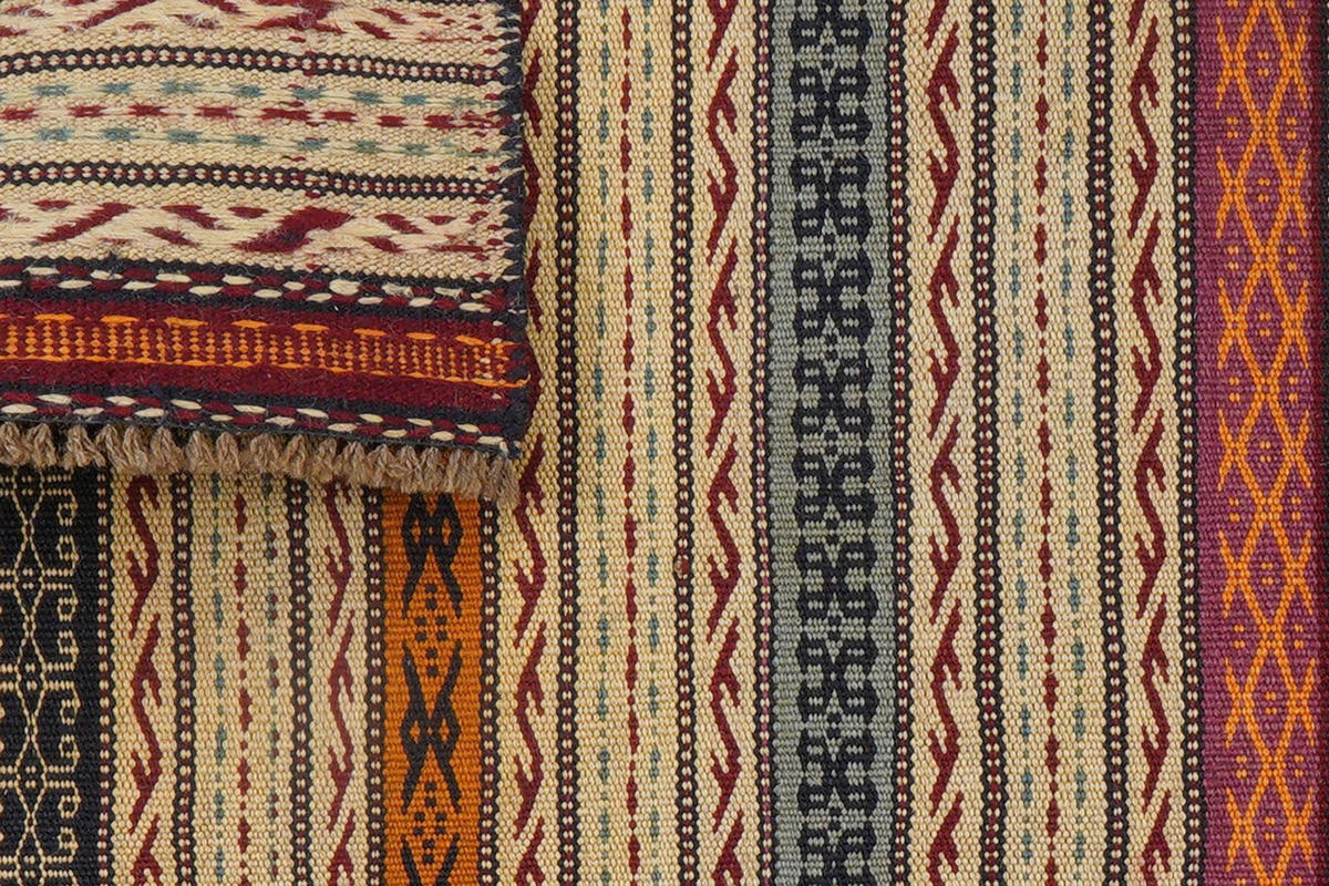 KELIM-TEPPICH handgewebt Kordi Beige, Bunt 150/100 cm Schurwolle - Beige/Multicolor, Textil (100/150cm) - Looma