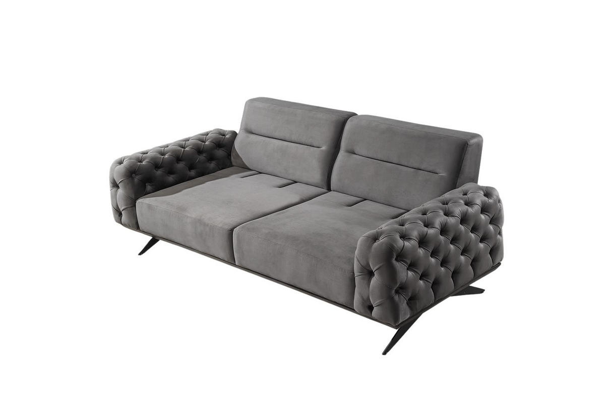 SITZGARNITUR Cuba, Grau Stellvariante 3+3+1 - Grau, Textil (230/85/100cm) - Villa Möbel