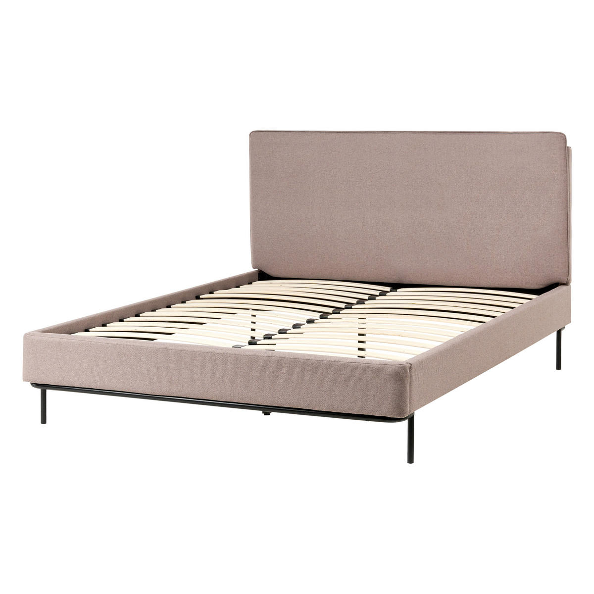 BETT mit Lattenrost 140/200 cm Taupe Corio - Taupe/Schwarz, Textil (140/200cm) - Beliani