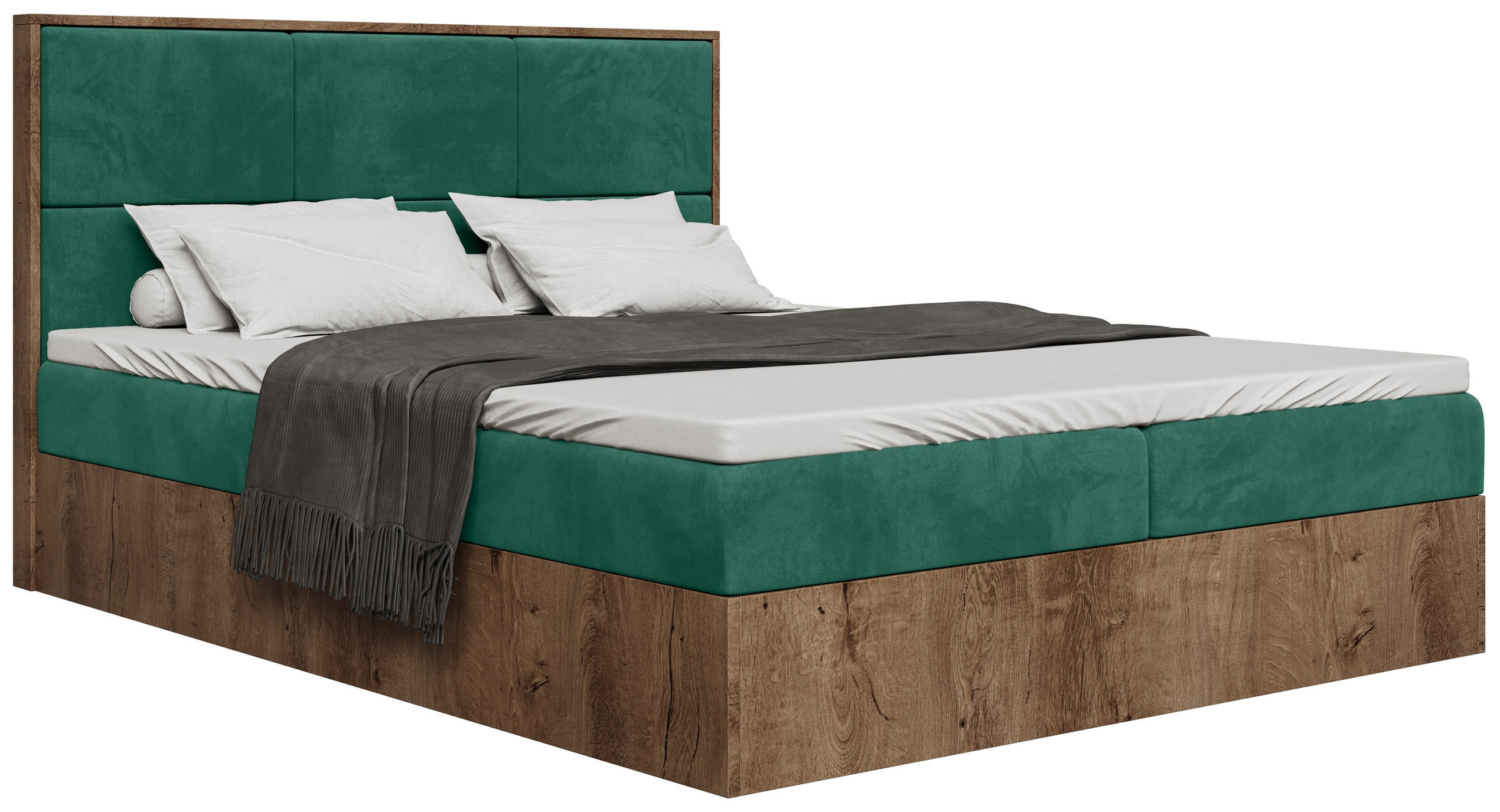 BOXBETT Loft mit Topper 140/200 Grün - Grün, Holzwerkstoff/Textil (140/200cm) - Bromarkt