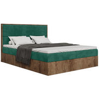 BOXBETT Loft mit Topper 160/200 Grün - Grün, Holzwerkstoff/Textil (160/200cm) - Bromarkt