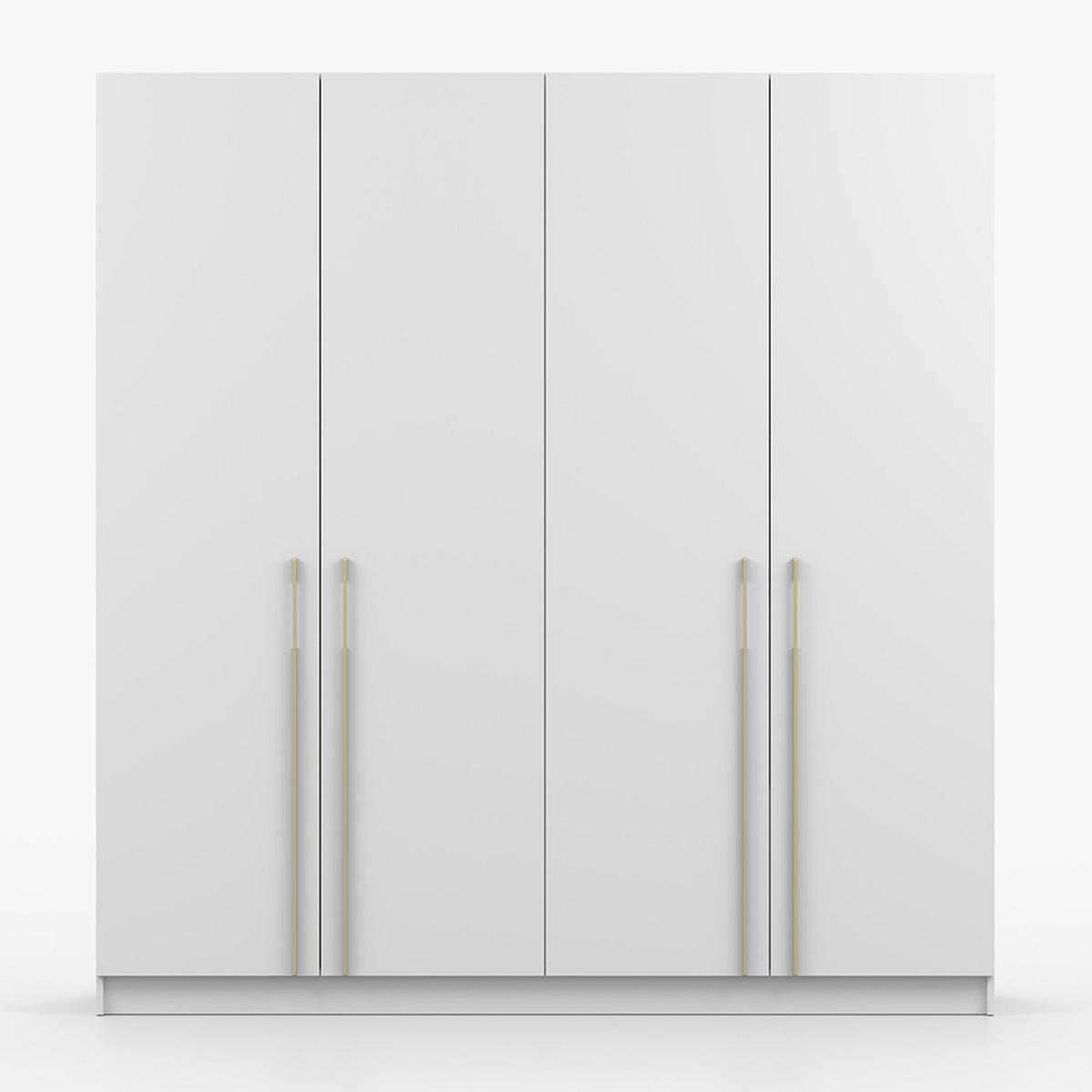 DREHTÜRENSCHRANK ROSA 4D 200/210/57 cm 4-türig Weiß - Goldfarben/Weiß, Holzwerkstoff/Metall (200/210/57cm) - imoebel24
