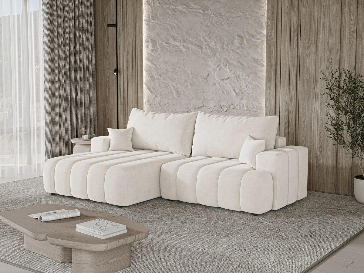 ECKSOFA Caleo Creme Links - Creme, Holz/Textil (270/170cm) - Graingold