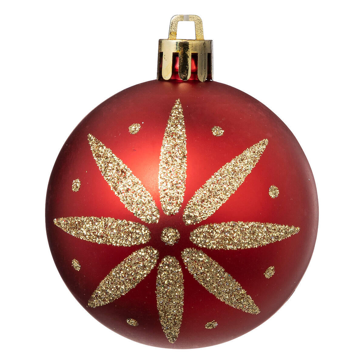 WEIHNACHTSKUGELN Glitzer-Muster Ø 6 cm - Rot, Kunststoff (6/7.2/6cm) - Atmosphera Createur d´interieur