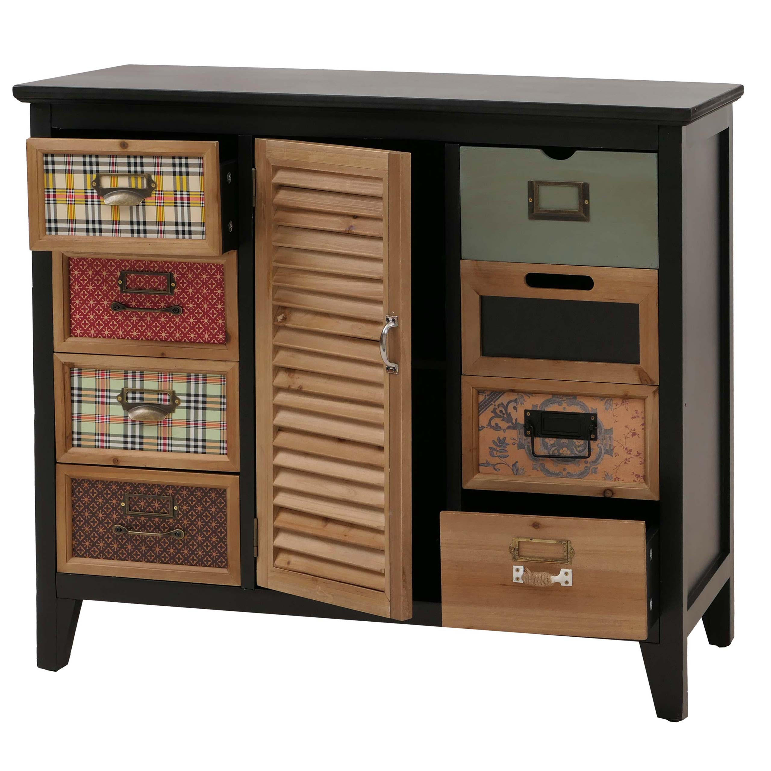 APOTHEKERKOMMODE Schwarz - Schwarz, Holz (91/80/40cm) - MCW