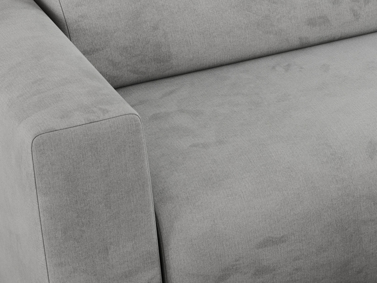 ECKSOFA PASADENA Hellgrau Velvet - Links Seite - Hellgrau/Schwarz, Kunststoff/Textil (288/180cm) - MKS