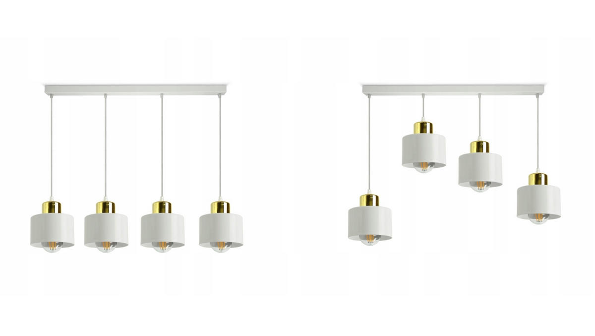 PENDELLEUCHTE Roller - Goldfarben/Weiß, Metall (12/60/70cm) - kiki design