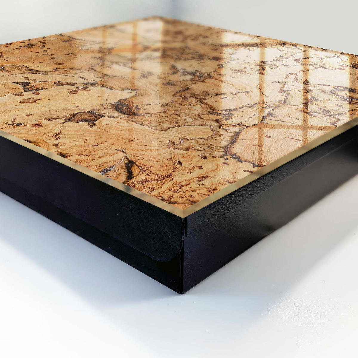 SCHLÜSSELBOX Schwarz 30x30 cm- Türöffnung nach rechts - Korknatur - Braun, Metall (30/30/5cm) - TULUP