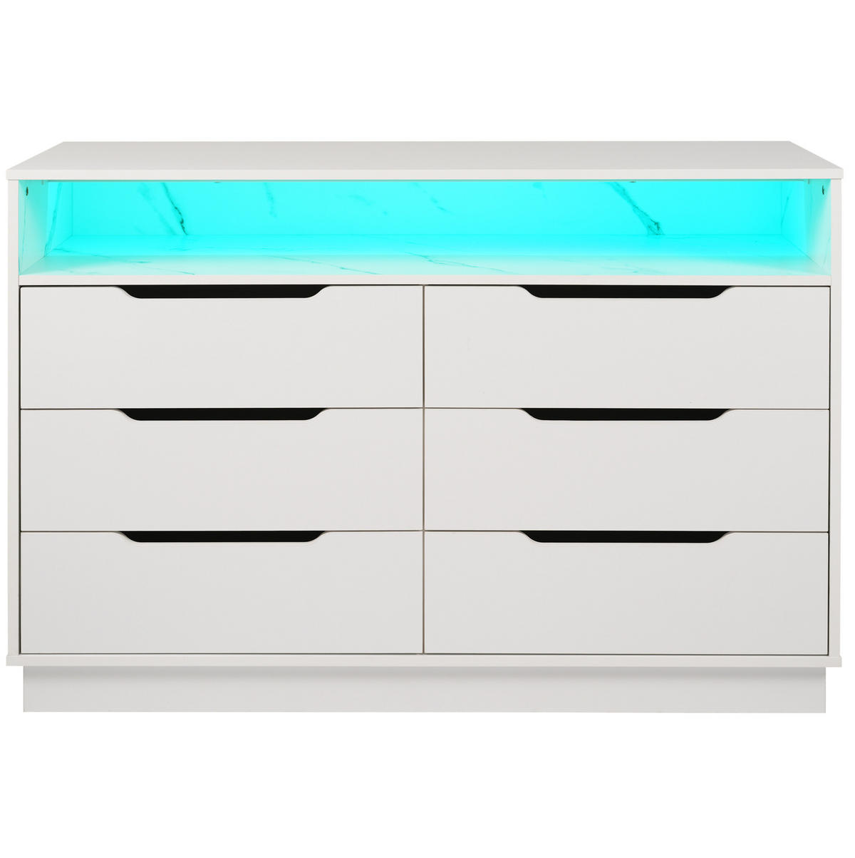 SIDEBOARD 120/40/85 cm aus Spanplatte mit LED-Beleuchtung Weiß - Weiß, Holzwerkstoff (120/85/40cm) - Modenvie