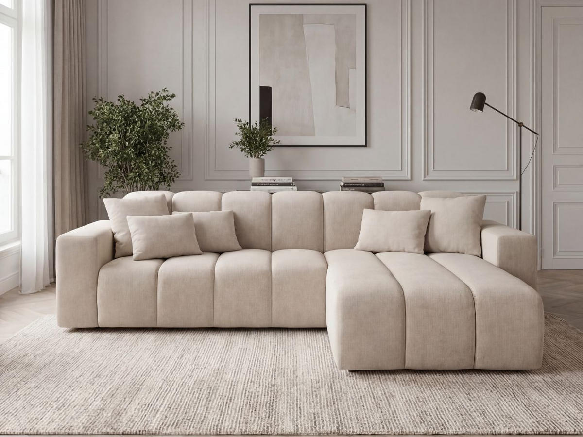 ECKSOFA Nork Beige Rechts - Beige, Holz/Textil (265/180cm) - Graingold