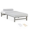 HOLZBETT mit Matratze 90/200 cm grau - Grau, Holz (90/200cm) - Homestyle4u