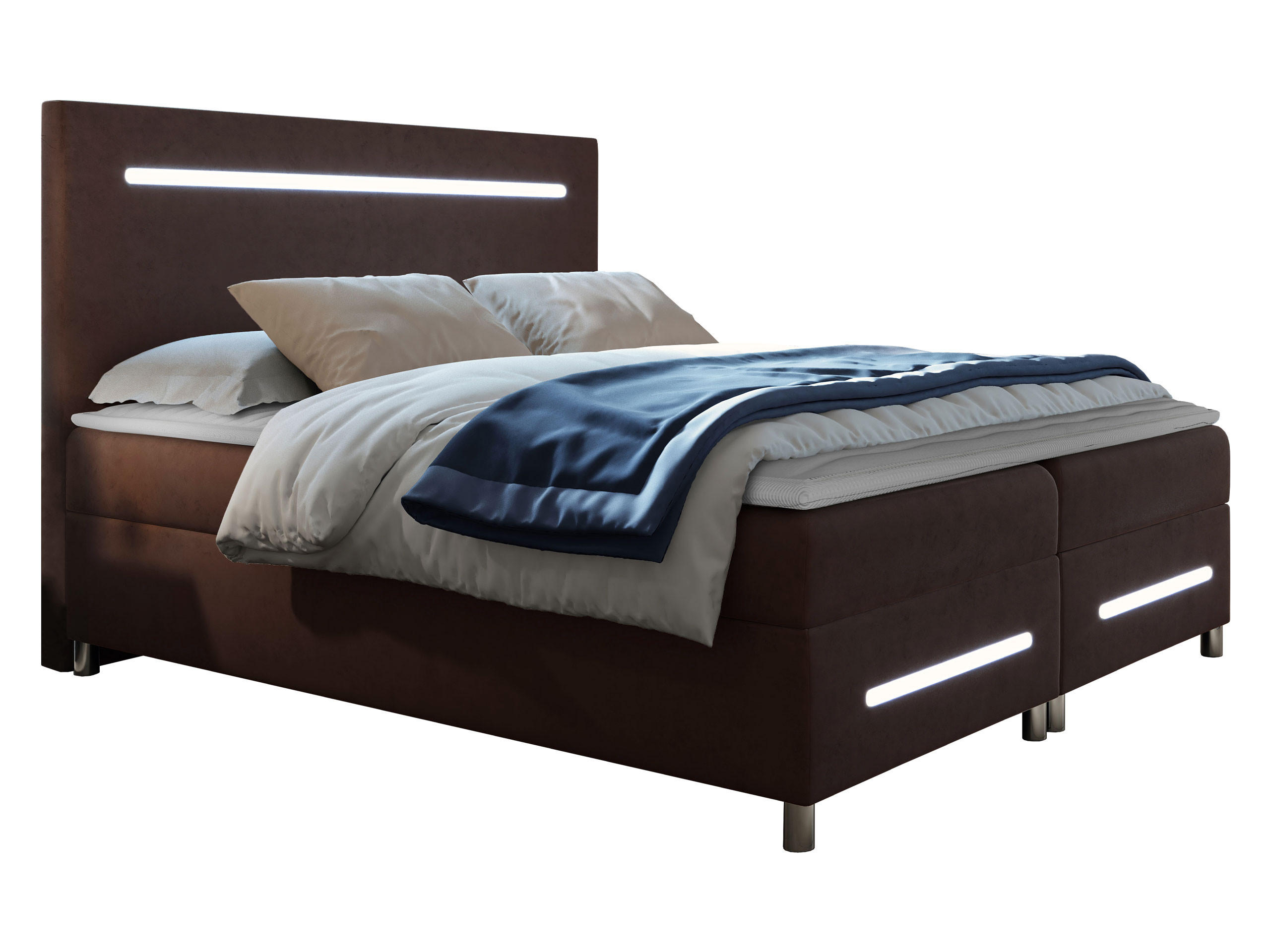 BOXBETT Enter LED - Braun, Holz (180/200cm) - MIRJAN24