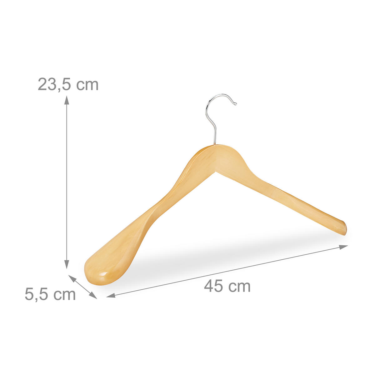 10XVEŠIAKY na saká - svetlohnedá, kov/drevo (45/23.5/5.5cm) - Relaxdays