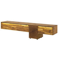 LOWBOARD Wildeiche 220x43x55 natur geölt WIEN #111 - Naturfarben, Holz (220/55/43cm) - Massivmoebel24