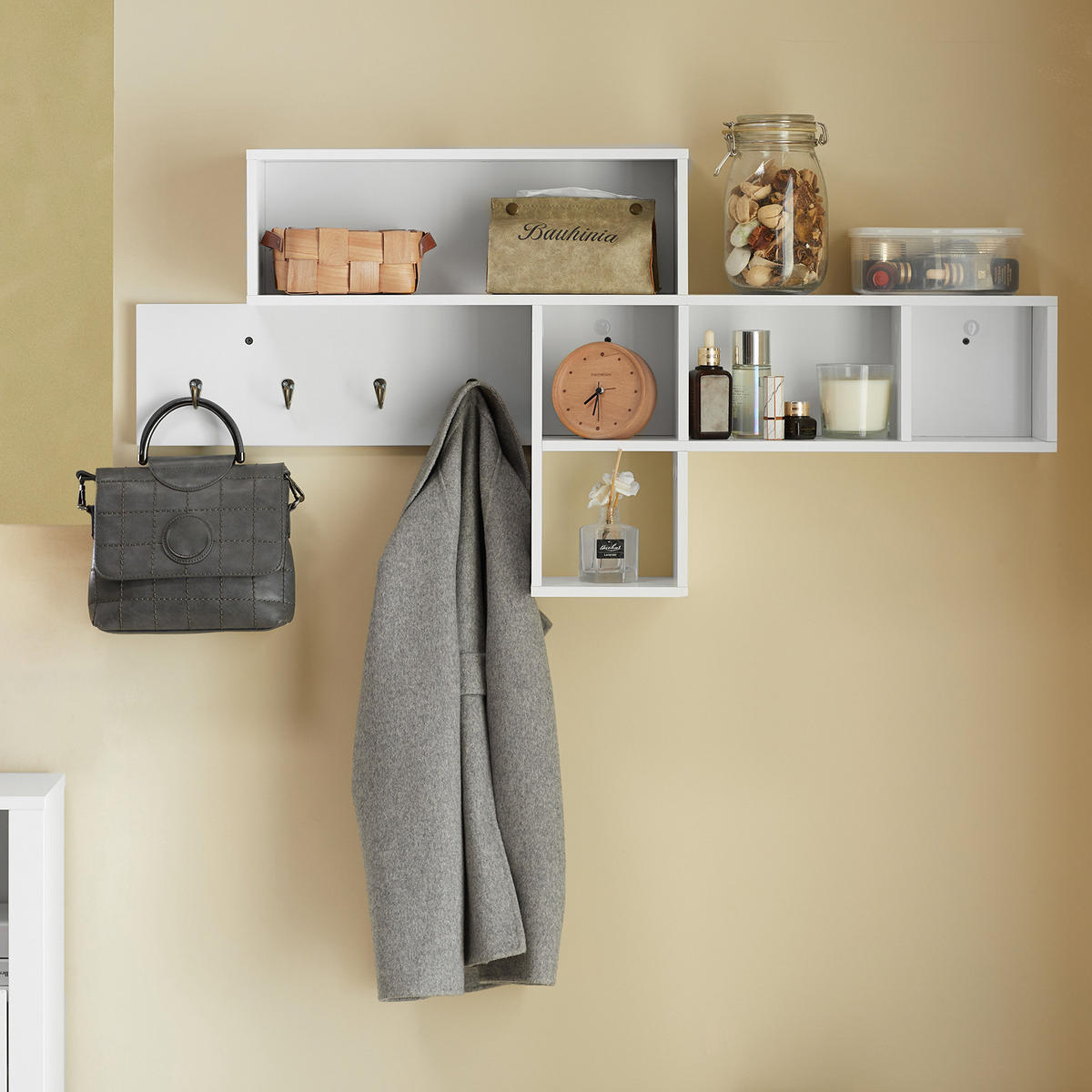 WANDGARDEROBE Weiß - Weiß, Holzwerkstoff (110/53/15cm) - SoBuy