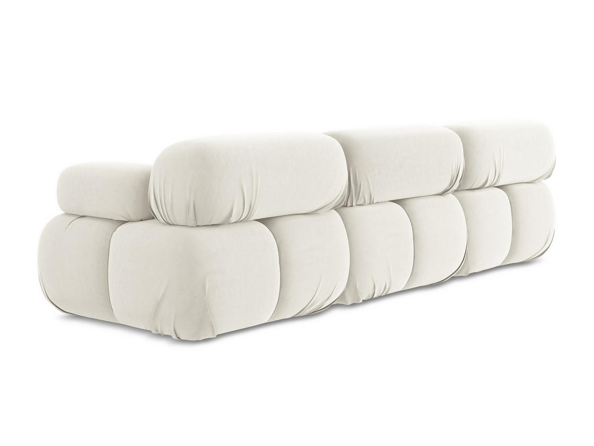 3-SITZER SOFA Samt Stoff Beige - Beige/Creme, Kunststoff/Textil (285/70/96cm) - Makamii