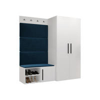 GARDEROBEN-SET Medi I - Blau/Schwarz, Holzwerkstoff/Kunststoff (80/191/50cm) - MIRJAN24