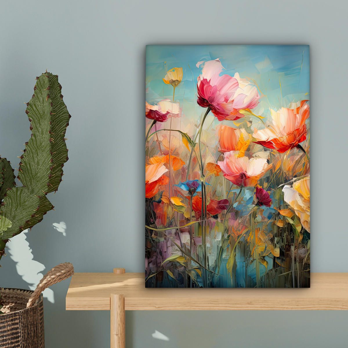 LEINWANDBILD Blumen - Aquarell - Kunst - Botanisch - Natur 20x30 cm - Orange, Textil (20/30cm) - MuchoWow