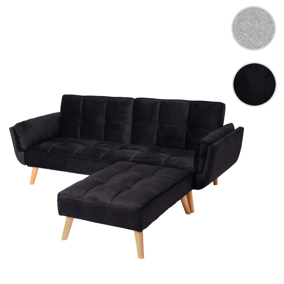 SCHLAFSOFA Schwarz - Schwarz, Textil (218/175cm) - MCW