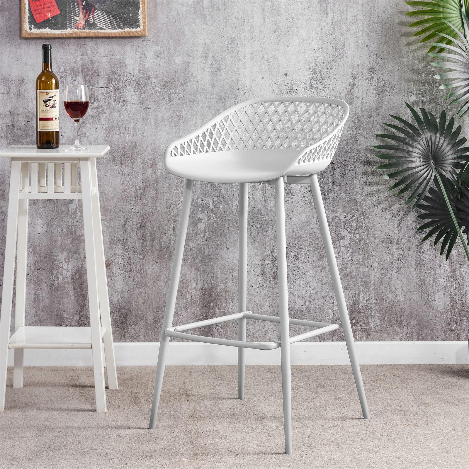 BARHOCKER IREK 2ER-SET - Weiß, Textil (48/96/48cm) - IDIMEX