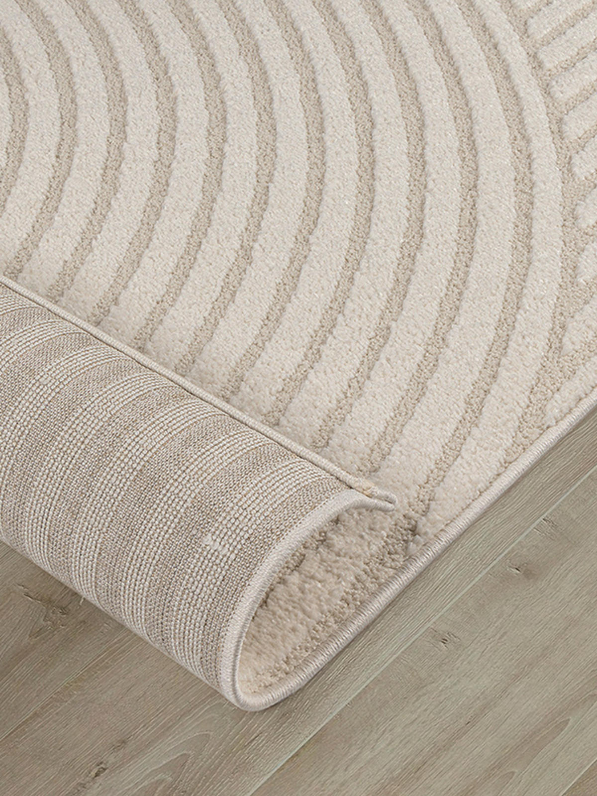 LÄUFER CETINA Geometrisch Polypropylen-Polyester Beige 80 x 300 cm - Beige, Textil (80/300cm) - KADIMA DESIGN