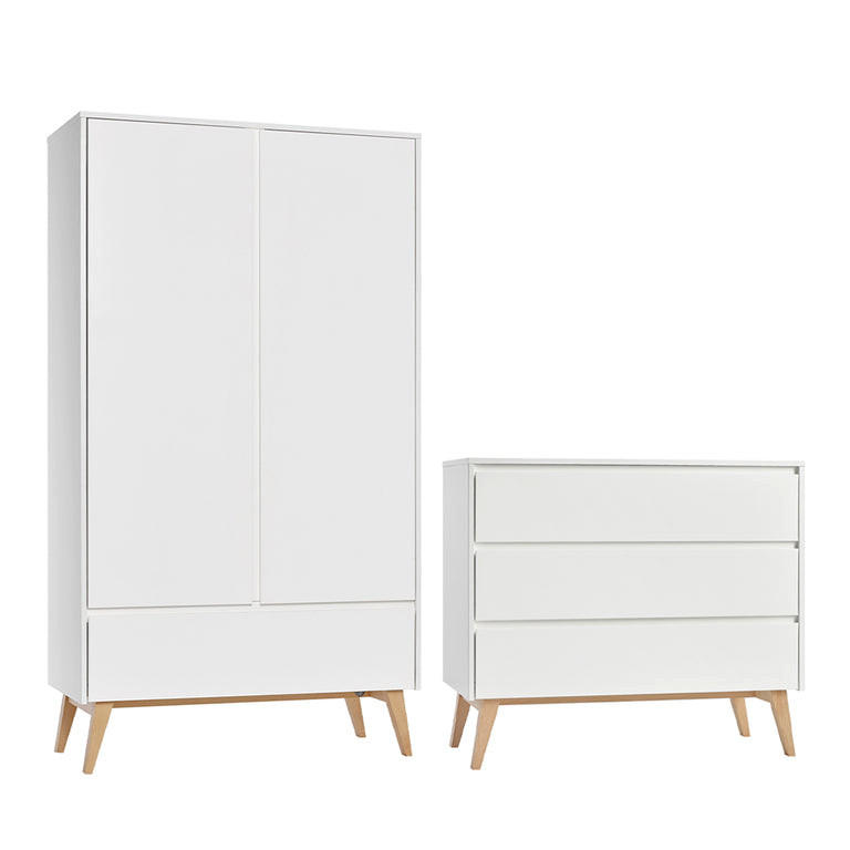 SOBA ZA BEBE 2-dijelni Bijelo i drvo - bijela, drvni materijal (100/92/52cm) - Petits-meubles