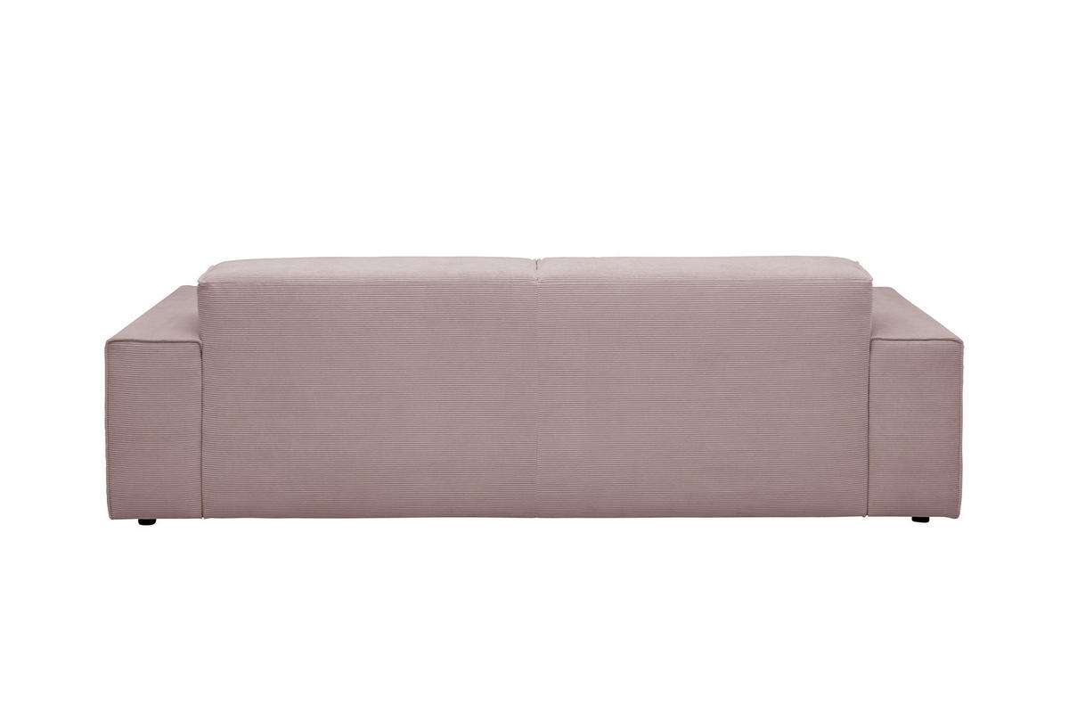 SOFA RANI Pink Cord - Pink/Schwarz, Kunststoff/Textil (256/71/101cm) - KAWOLA