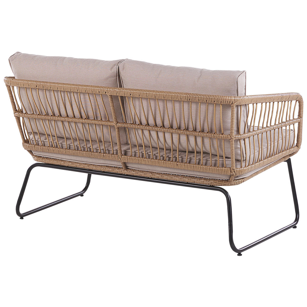 GARTENMÖBEL-SET 4-Sitzer Rattan Beige Ravello - Beige, Kunststoff - Beliani