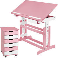 SCHREIBTISCH ,pflegeleicht,rosa - Rosa, Holz (55/94/109cm) - tectake